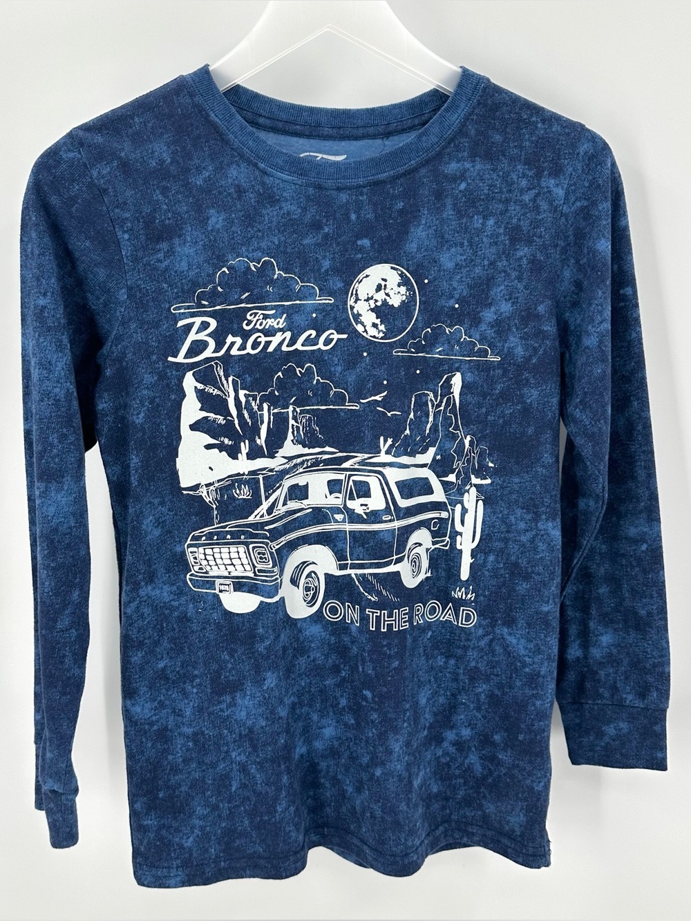 Ford Bronco Tshirt Boys 12 Long Sleeve Blue Graphic by Carters Crewneck Tee